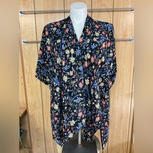 Floral Black Kimino Top SZ - One Size